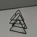 2PC Triangle Coaster Holder Black Iron Metal Holder Storage Caddy for Both Round and Square Coasters Fit 4 to 9 Pieces Coasters,4.3 Inch