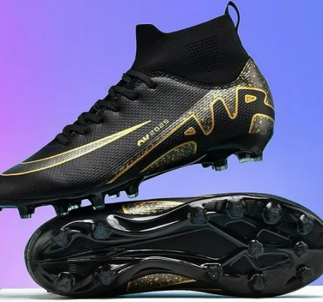 Mens High-Top Football Boots Women's Soccer Cleats for Training Youth Futsal Shoes for Outdoor Indoor Size 45