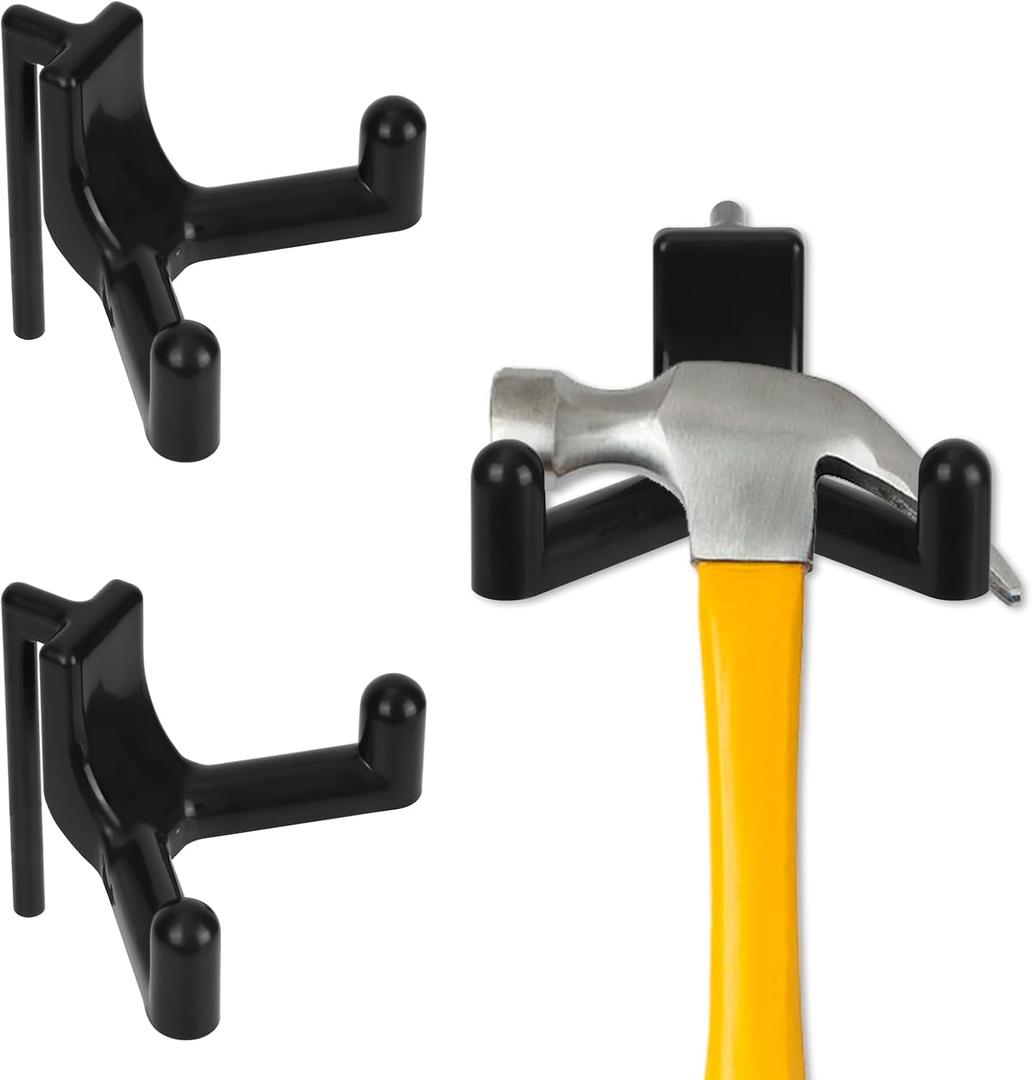 6pcs Shed Hooks for Rubbermaid Fasttrack, Plastic Multi Purpose Shed Organizer Accessories, Power Tool Hangers Holder Organization and Storage for Garage Hanging Shovel Rake Sports Equipment