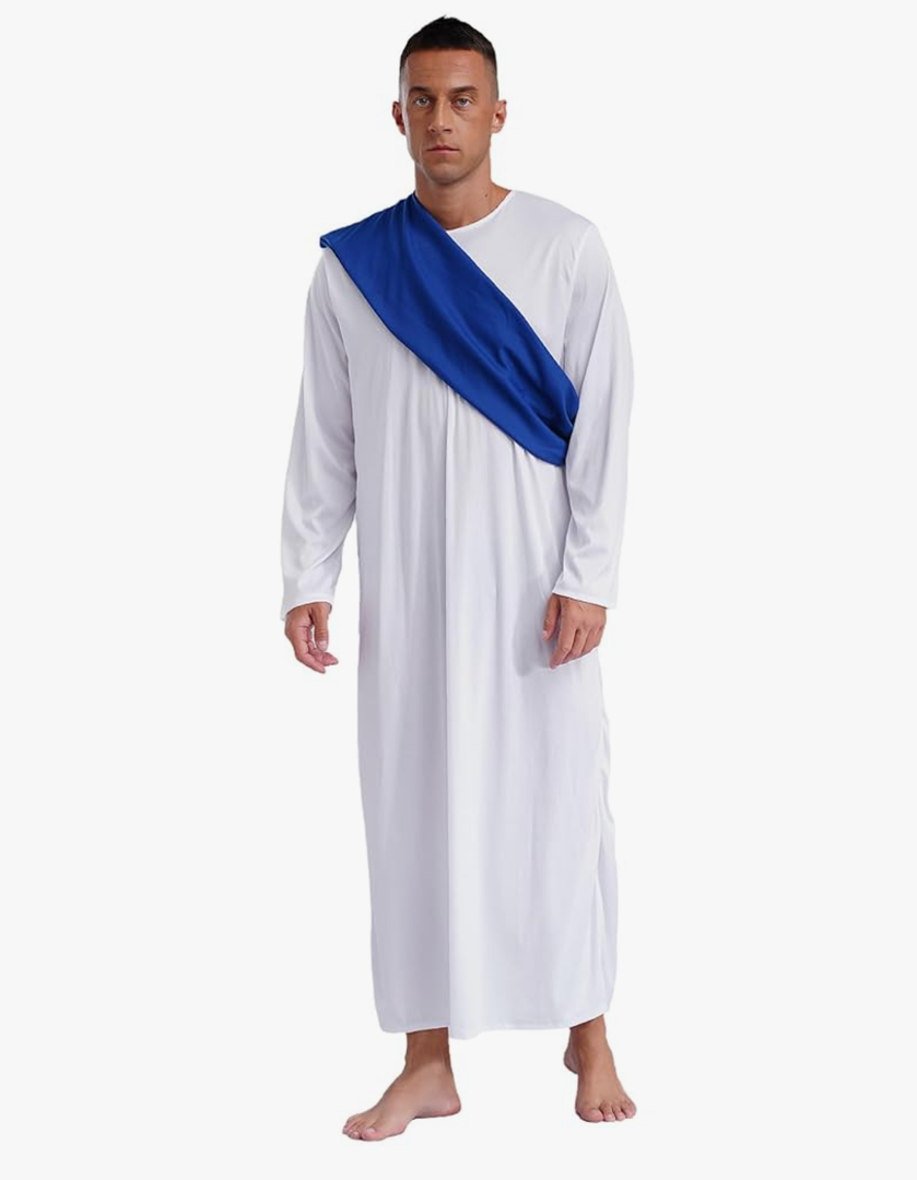 Kaerm Mens Halloween Ancient Greek Prince Toga Costume Carnivals Theme Party Cosplay Fancy Outfits, L