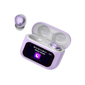 Sleep Earbuds Bluetooth 5.4 Smart Touch Screen Ear Buds, 48H Playtime Mini Sleep Headphones Small Design for Side Sleepers, Crystal-Clear Calls, 5 EQ Modes, IPX7 Waterproof Earphone Purple
