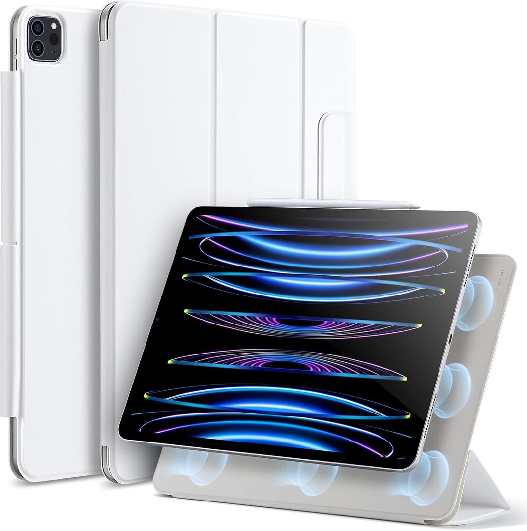 ESR for iPad Pro 11 Inch Case, iPad Pro 11 Folio Cover (2022/2021/2020, 4th/3rd/2nd Generation), Convenient Magnetic Attachment, 2-Way Stand, Full Pencil 2 Support, Rebound Magnetic Case, White