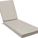 AAAAAcessories Outdoor Chaise Lounge Cushions, Fade-Resistant, Waterproof Patio Furniture Replacement Cushions, 74" x 23" x 3", Beige