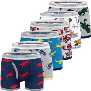 BOOPH Boys Boxer Briefs Shorts Dinosaur Toddler Underwear for 9-10 Years G-6Pack