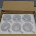 Qipecedm 6 PACK Premium Glass Coffee Mugs with Handle, 12 OZ Classic Vertical Stripes Glass Coffee Cups, Transparent Tea Cup for Hot/Cold Beverages, Glassware Set for Americano, Latte, Cappuccino