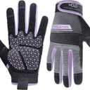 HANDLANDY Women Safety Work Gloves Utility Touch Screen Working Grip Glove for Yardwork Gardening Breathable Mechanic Gloves (Small (Pack of 1), Purple-upgraded)