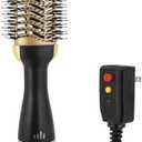 TOPUPHOE Hot Air Brush Dryer, Oval Brush for Blow Drying, Hair Dryer Brush One-Step Hot Air Styling Tools, 1000W, Ceramic Coating, 3 Heat Settings, 360 Swivel Cord, Black & Gold
