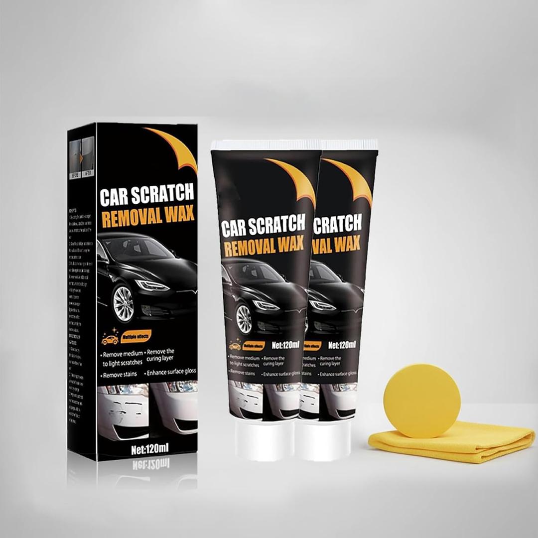 2 x 2Pcs Car Scratch Remover Kit - Effectively Removes Light Scratches, Swirl Marks & Scratches from Car Paint - Restores Gloss & Shine (4.2 fl. oz) x2
