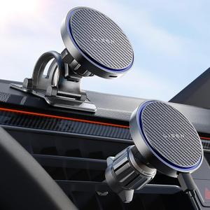 LISEN for 15W MagSafe Car Mount Charger,Magnetic Wireless Car Charger for iPhone 17 Pro Max Accessories,Magnetic Phone Holder for iPhone 17-12,Pixel,Jeep Ford F150,Carbon Fiber,Gifts for Men