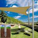2 Packs Shade Sail Poles, 12 ft Heavy Duty Sun Sail Shade Poles with Spiral Drill Bit, Sun Shade Sail Poles with D-clamp for Sun Shade Sail String Light Garden Yard Backyard Grassland