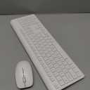 Wireless Keyboard and Mouse Combo, Full Size Silent Ergonomic Keyboard and Mouse, Long Battery Life, Optical Mouse, 2.4G Lag-Free Cordless Mice Keyboard for Computer, Mac, Laptop, PC, Windows(White)