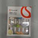 CurvLife Press on Nails Short Square Acrylic Fake Nails with Apricot Design Full Cover False Nails Glossy Nude Glue on Nails Artificial Stick on Nails for Women (Silk Touch)