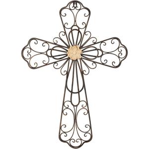 Retrome Large Metal Layered Crosses Wall Decor, 24" H, 24"L x 17"W