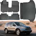 TPE Car Floor Mats for Honda CR-V Gasoline 2007-2011,All Weather Protection Full Set Waterproof Anti-Slip Durable Heavy-Duty Car Liners Wear-Resistant Odorless Accessories