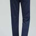 Plaid&Plain Men's Skinny Stretchy Khaki Pants Colored Pants Slim Fit Slacks Tapered Trousers (Navy Blue, 32W x 28L)