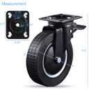 8" Industrial Caster Wheels Set of 4 Durable Heavy Duty All 4 Swivel Locking Casters with 3200 Lbs Load Capacity - Outdoor Rubber Wheels for Cart, Furniture, Workbench - Includes Bolts & Screws