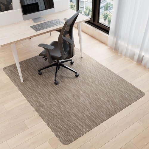 Futurwit Office Chair Mat for Hardwood Floor, 46" x 60" Desk Computer Chair Mats for Hard Wood, Anti-Slip Easy Glide Rolling Floor Protector Mat, Under Desk Mat for Home Office, Dark Brown
