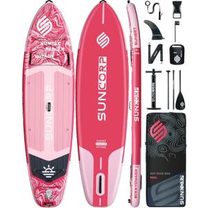 Suncorp 11.6'x35'' Inflatable Paddle Board, Extra Wide Stand-up Paddleboards, 450lbs Capacity, Inflatable SUP, Dual-Action Pump, 100L Backpack, 9 Plus Kits for Family, Fishing, Yoga&All Skill Levels
