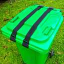 Metal Double Claw Trash Can Locks Strap for Raccoon Animals,Universal for 28-96 Gallons Trash Can Lid Lock,Black 2Pcs Adjustable Anti-rust Coating Garbage Can Bungee Cord Belt Rope Outdoor,Hook-on