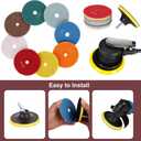 Marble Polishing Kit, 4-inch Diamond Polishing Pads, 12 Pieces Wet/Dry Granite Stone 50-6000 Grit Polishing Pads, Suitable for Polishing Granite and Marble Countertops (12 Pcs Diamond Polishing Pads)