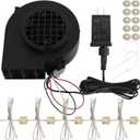 Juegoal Replacement Inflatable Blower 1500mA for Inflatable Yard Decorations, with 12V/1.2A Adapter, 5pcs LED Lights & 9.8FT Leading Wire, for Light Up Holiday Winter Lawn Garden Blow up Decor