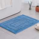 GRANNY SAYS Blue Bathroom Rugs Non Slip, 16" x 24", Bath Rugs for Bathroom, Small Bath Rug WashableAbsorbent Bath Mats for Floor, Microfiber Bath Mat for Tub, Absorbent Shower Rugs