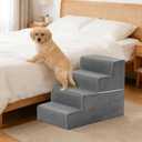 4-Step Dog Stairs for Large Dogs and Cats, 18in H Dog Steps for Couch, Sofa, Chair, Non-Slip Sturdy Pet Steps, Pet Ramp for High Bed Indoor