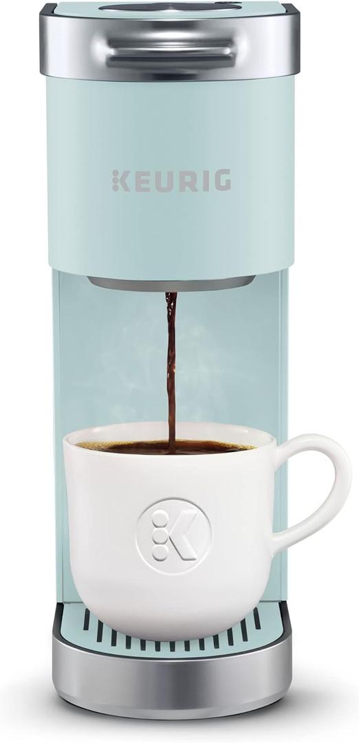 Keurig K-Mini Plus Single Serve K-Cup Pod Coffee Maker, with 6 to 12oz Brew Size, Stores up to 9 K-Cup Pods, Travel Mug Friendly, Misty Green (Misty Green)