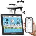 Raddy WF-120P Professional Wi-Fi Weather Station with App Control, 10 HTN Color Display, Indoor/Outdoor Temp & Humidity, UV & Light Index, PM2.5 AQI, 5-Day Forecast, 7-in-1 Outdoor Sensor for Farm