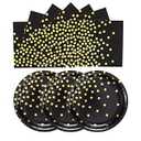 96Pcs Blue Plates and Napkins Party Supplies,Gradient Blue 9inch Plate and Napkin Tableware Set for Baby Shower Wedding Birthday Decorations Serves 48 Guests