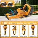 22 Hedge Trimmer Cordless (No Battery) Compatible with Dewalt 20V Max Battery, Brushless Cordless Hedge Trimmer with 180 Rotating Handle, 0.87'' Cutting Capacity Hedge Trimmers