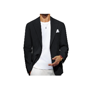 PJ PAUL JONES Blazer for Men Casual Cotton-Linen Sport Coat Lightweight 2 Button Lined Blazer Jacket Size S