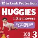 Huggies Size 3 Diapers, Little Movers Baby Diapers, Size 3 (16-28 lbs), 168 Count (6 Packs of 28)