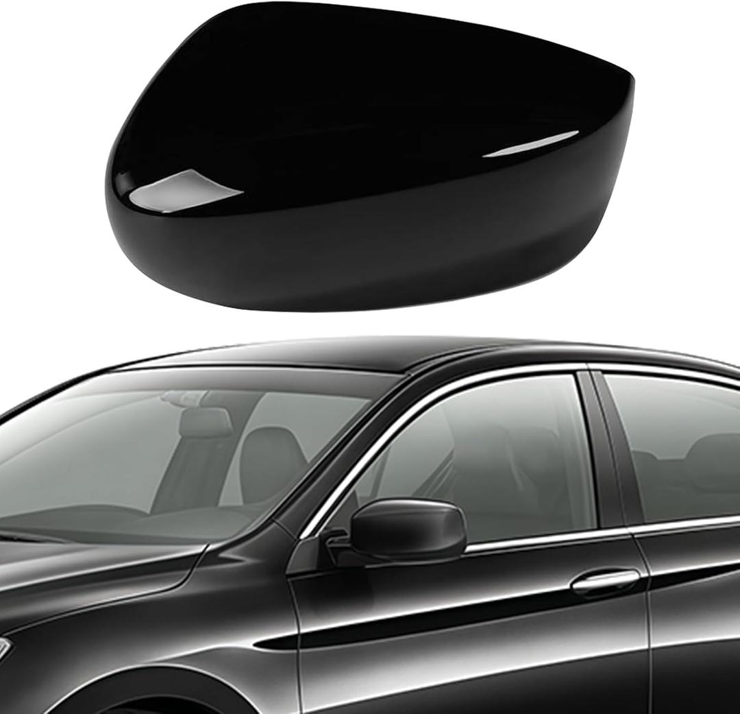 Left Driver Side Mirror Cover for Honda Accord 2008 2009 2010 2011 2012 2013, Direct Replacement, Black