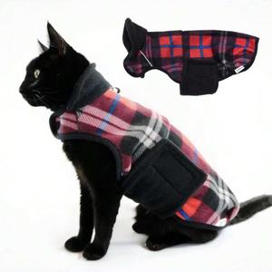 Sphynx Cat Windproof Turtleneck Jacket, Cat Puppy Warm Fleece Hoodie Fall and Winter,Easy to Wear Cat Coat with Velcro,Neck and Chest Adjustable Sweater (XS (1-2lbs)