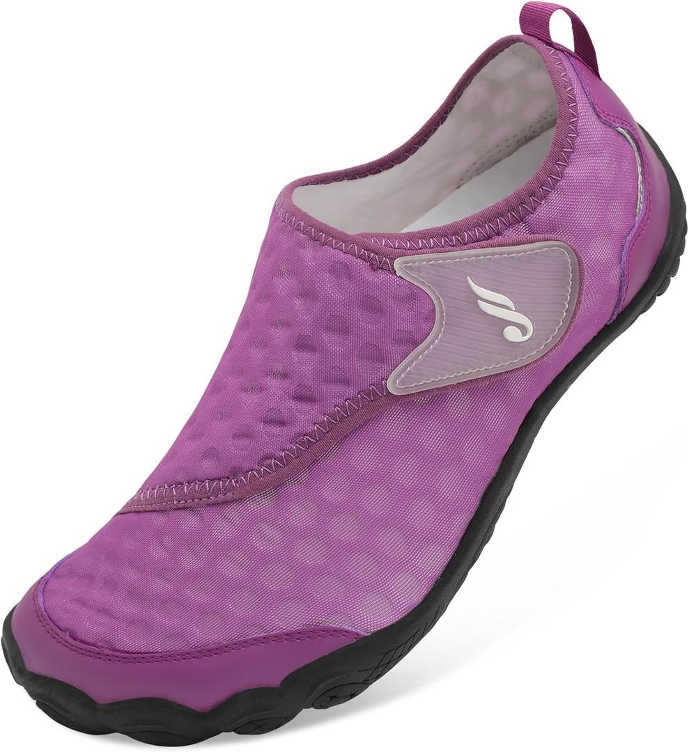 JIASUQI Water Shoes for Women Men's Barefoot Swim Beach Shoes Quick Dry Water Sandals for Adults (11.5 Women/10 Men, Purple)