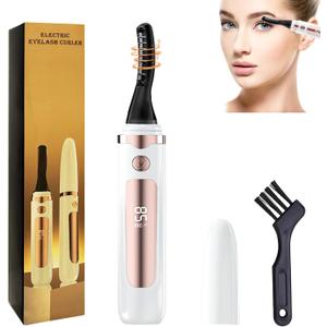 2025 Heated Eyelash Curler-USB Rechargeable Electric Eyelash Curler- Eyelash Curlers Heated 4 Temperature Modes Fast Heat Up Within 5s - 24 Hours Long Lasting- with Led Display for Women Girls (White)