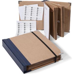 The Folio Document Organizer,Important Document Organizer| Extra Thick Paper,Hard Cardboard Cover,Durable Binder for Office and Home,Birth Certificates, Social Security Cards, Passports (Kraft Brown)