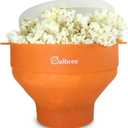 The Original Salbree Collapsible Silicone Microwave Popcorn Popper Maker Machine, Microwavable Bowl Holds 16 Cups, Uses Hot Air and Oil Always Optional -  (Orange)