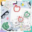 6Pcs Teacher Appreciation Gift Set - Jumbo Acrylic Apple Bookmark Clips with Inspirational Cards, Thank You Teachers Week Presents for Classroom Back to School Office Supplies