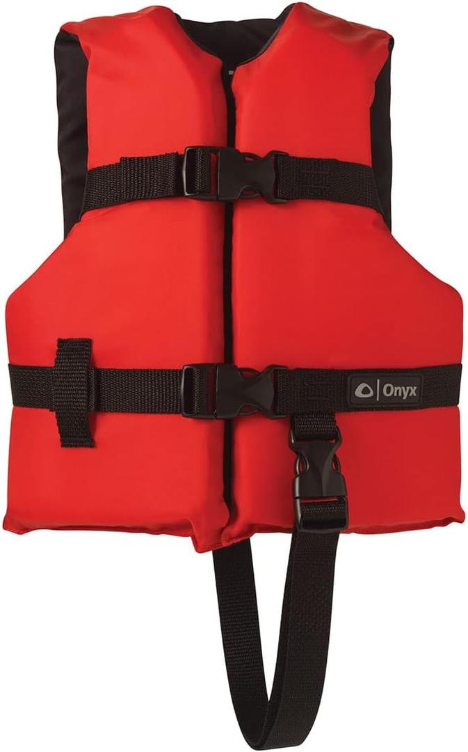 ONYX General Purpose Coast Guard Approved Boating Life Jacket Child 33-55lbs (Red)