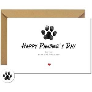 TwoDays Funny Dog Dad Cards with Envelope and Sticker, Cute Father's Day Card from Dog Pets Son Daughter, Gifts for Dog Lovers, Happy Pawther's Day (4"x 6") Set of 16