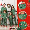 ANGELGGH Family Matching Christmas Onesie, Cute Vacation Xmas Print One Piece Pajamas, Hooded Holiday Sleepwear Nightwear PJs (Green, M)