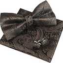 Alizeal Mens Paisley Bow Tie, Pocket Square, Cufflinks Set,Set of 3