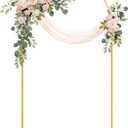 Tamodan 7.2 ft Arch Backdrop Stand, Gold Metal Wedding Arch Stand for Ceremony, Birthday Party, Bridal Baby Shower, Arch Stand for Floral, Balloon, Photo Booth Decorations