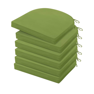HARBOREST Outdoor Chair Cushions Set of 6, Water Resistant Patio Chair Cushions with Ties, Outdoor Seat Cushions for Patio Furniture, 17"x16"x2", Grass Green