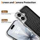 SOKAD Leather for iPhone 17 Case Cute Trendy, Black Crocodile