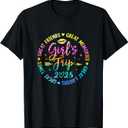 Girls Trip 2025 Great Friends Laughs Memories Times Summer T-Shirt, Dark Grey XL