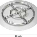 Stanbroil Stainless Steel 18" Round Flat Fire Pit Burner Pan w/12 Fire Ring Installed, BTU 92,000 Max