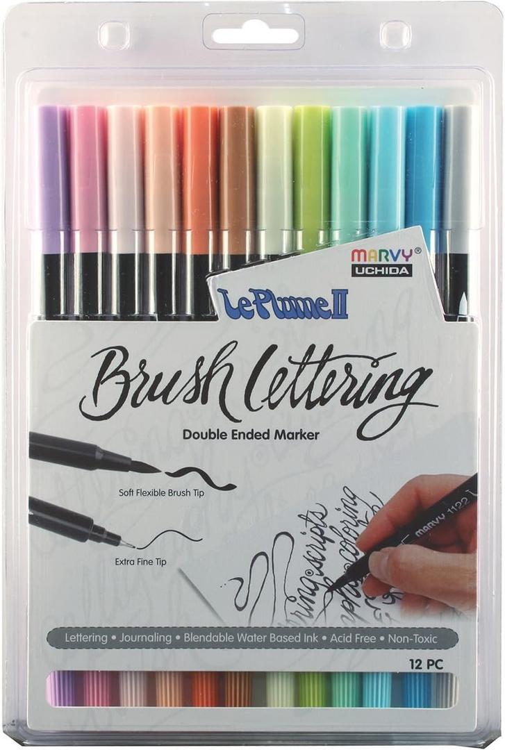 Uchida Pastel Colored Brush Lettering Marker Set